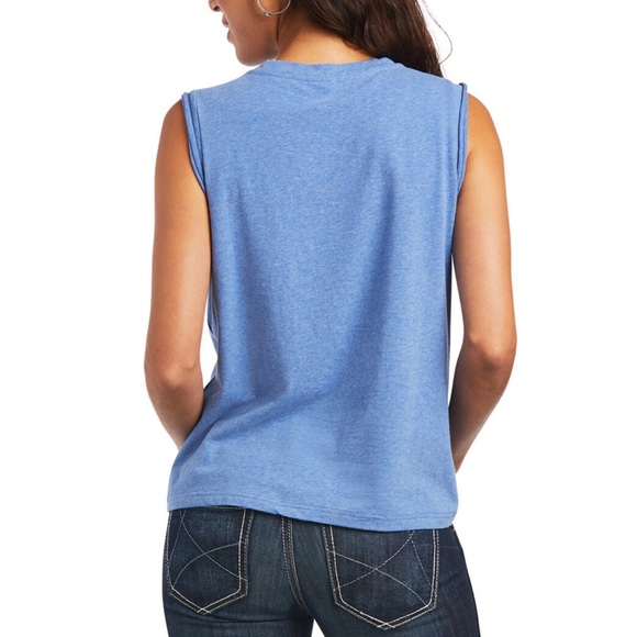 S O L D Ariat | Mama Rock Me Western Tee Shirt Blue - Picture 4 of 10